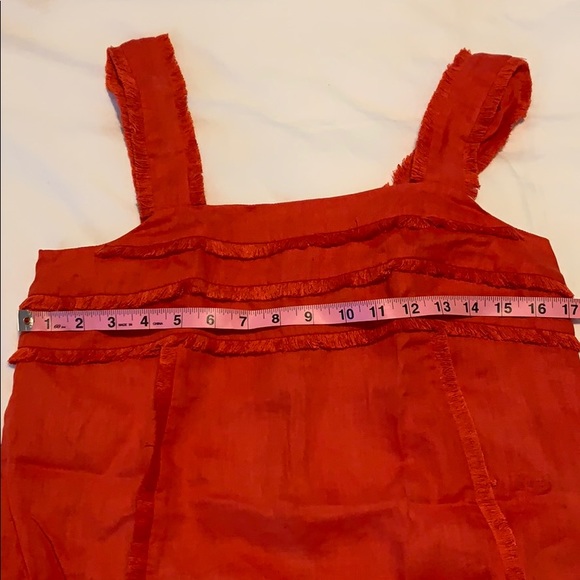 J CREW FRINGE || LINEN TANK IN BOLD RED - Picture 6 of 7